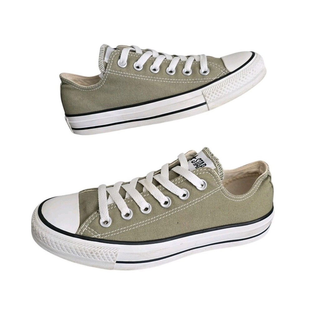 Converse Vintage All Star Low Shoes Womens Size 7 Olive Green Lace Up Sneakers